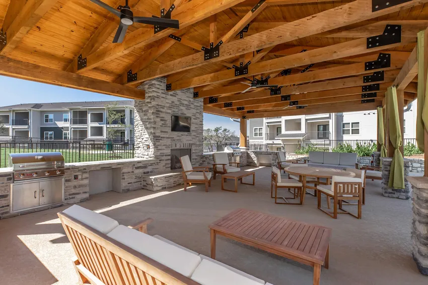 Outdoor pavilion with grills and fireplace